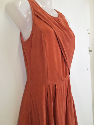 Second-Hand - Cue Copper Draped Flowy Mini Dress Size 8 - SwapUp