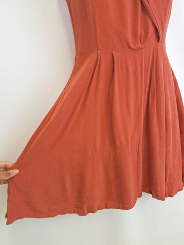 Second-Hand - Cue Copper Draped Flowy Mini Dress Size 8 - SwapUp
