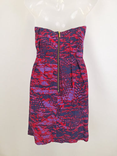 Second-Hand - Saba Bright Pop Animal Silk Mini Dress Size 8 - SwapUp