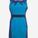 Second-Hand - Karen Millen Tuequoise Block Pencil Mini Dress Size 14 - SwapUp