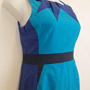 Second-Hand - Karen Millen Tuequoise Block Pencil Mini Dress Size 14 - SwapUp