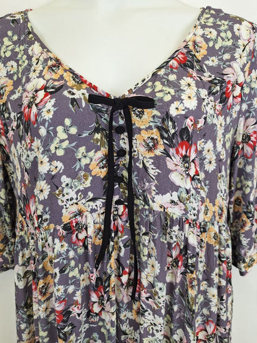 Second-Hand - Leona Edmiston Floaty Lavender Floral Mini Dress Size XL - SwapUp