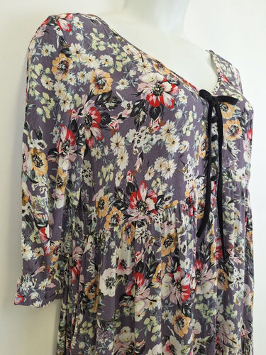 Second-Hand - Leona Edmiston Floaty Lavender Floral Mini Dress Size XL - SwapUp