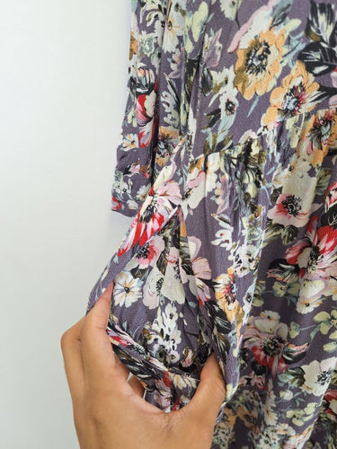 Second-Hand - Leona Edmiston Floaty Lavender Floral Mini Dress Size XL - SwapUp