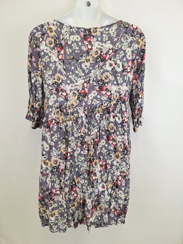 Second-Hand - Leona Edmiston Floaty Lavender Floral Mini Dress Size XL - SwapUp