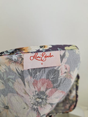 Second-Hand - Leona Edmiston Floaty Lavender Floral Mini Dress Size XL - SwapUp