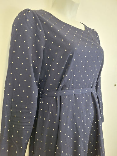 Second-Hand - Princess Highway Everyday Navy Polka Dot Work Midi Dress Size 16 - SwapUp