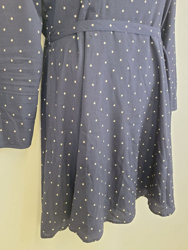 Second-Hand - Princess Highway Everyday Navy Polka Dot Work Midi Dress Size 16 - SwapUp