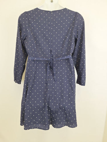 Second-Hand - Princess Highway Everyday Navy Polka Dot Work Midi Dress Size 16 - SwapUp