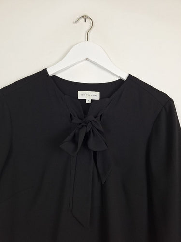 Second-Hand - Veronika Maine Essential Black Tie Up Blouse Size 10 - SwapUp