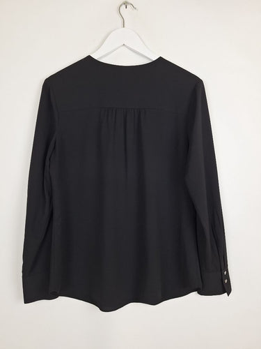 Second-Hand - Veronika Maine Essential Black Tie Up Blouse Size 10 - SwapUp