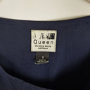 Second-Hand - Queen by Christine Boyle Vintage Navy Boat Neck Cinch Waist Blouse Size S - SwapUp