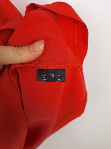 Second-Hand - Kuwaii Apple Red Classic Scoop Neck Mini Dress Size 10 - SwapUp