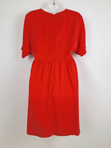 Second-Hand - Kuwaii Apple Red Classic Scoop Neck Mini Dress Size 10 - SwapUp
