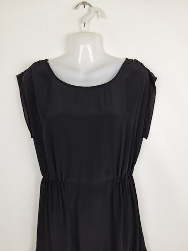 Second-Hand - Witchery Semi Sheer High Neck Silk Mini Dress Size 10 - SwapUp