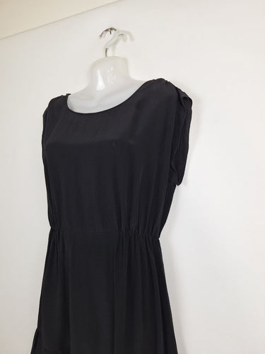 Second-Hand - Witchery Semi Sheer High Neck Silk Mini Dress Size 10 - SwapUp