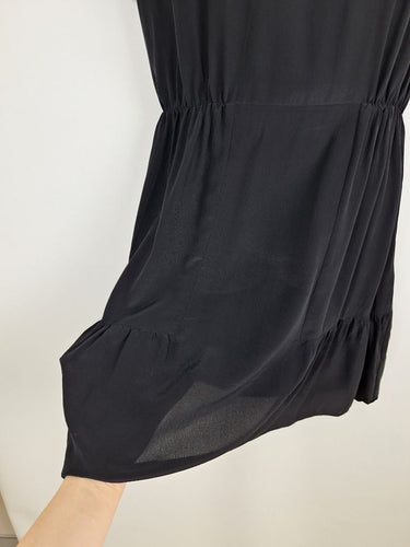 Second-Hand - Witchery Semi Sheer High Neck Silk Mini Dress Size 10 - SwapUp