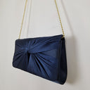 Second-Hand - Review Navy Satin Draped Evening Clutch - SwapUp