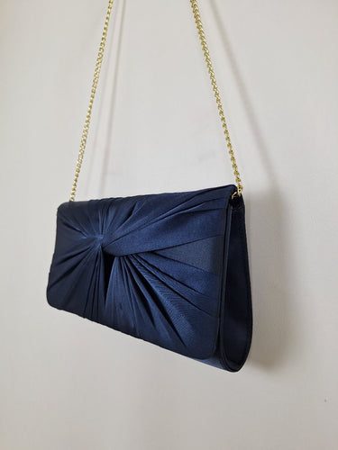 Second-Hand - Review Navy Satin Draped Evening Clutch - SwapUp
