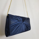 Second-Hand - Review Navy Satin Draped Evening Clutch - SwapUp