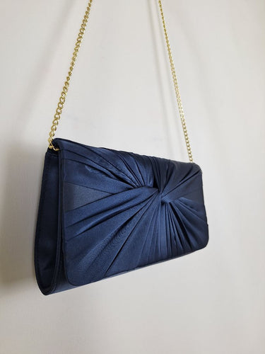 Second-Hand - Review Navy Satin Draped Evening Clutch - SwapUp