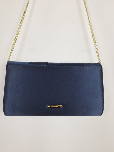 Second-Hand - Review Navy Satin Draped Evening Clutch - SwapUp