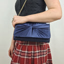 Second-Hand - Review Navy Satin Draped Evening Clutch - SwapUp