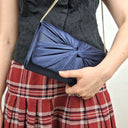 Second-Hand - Review Navy Satin Draped Evening Clutch - SwapUp