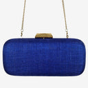 Second-Hand - Olga Berg Azure Textured Structured Evening Clutc - SwapUp