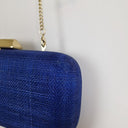 Second-Hand - Olga Berg Azure Textured Structured Evening Clutc - SwapUp