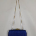 Second-Hand - Olga Berg Azure Textured Structured Evening Clutc - SwapUp