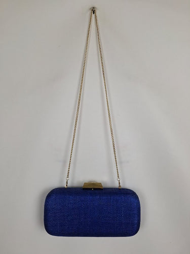 Second-Hand - Olga Berg Azure Textured Structured Evening Clutc - SwapUp