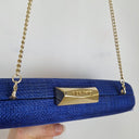 Second-Hand - Olga Berg Azure Textured Structured Evening Clutc - SwapUp