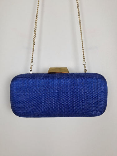 Second-Hand - Olga Berg Azure Textured Structured Evening Clutc - SwapUp