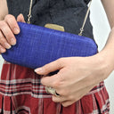 Second-Hand - Olga Berg Azure Textured Structured Evening Clutc - SwapUp