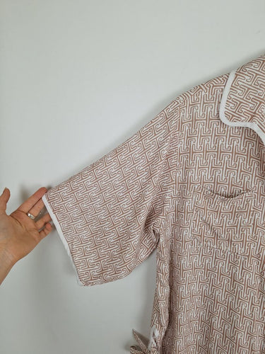 Second-Hand - Mylk Open Side Tie Nutmeg Swirl Top One Size - SwapUp