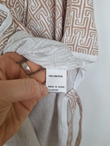 Second-Hand - Mylk Open Side Tie Nutmeg Swirl Top One Size - SwapUp