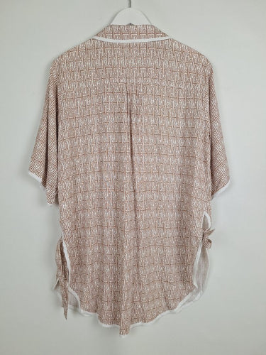 Second-Hand - Mylk Open Side Tie Nutmeg Swirl Top One Size - SwapUp