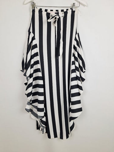 Second-Hand - Sass & Bide Stripe Flare Drape Skirt Size 8 - SwapUp
