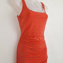 Second-Hand - Kookai Papaya Pink Cinched Summer Midi Dress Size XS - SwapUp