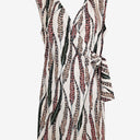Second-Hand - Wayne Cooper Pastel Feather Print Wrap Dress Size 10 - SwapUp