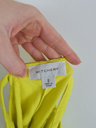 Second-Hand - Witchery Vibrant Lemon Throw On Mini Dress Size 8 - SwapUp