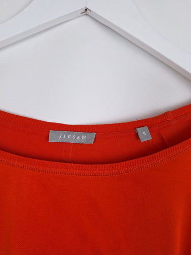 Second-Hand - Jigsaw Grapefruit Silk Panel Raglan Top Size S - SwapUp