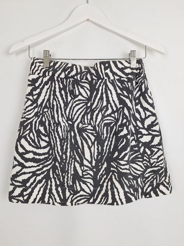 Second-Hand - French Connection Zebra Zip Pocket Mini Skirt Size 6 - SwapUp