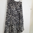 Second-Hand - Trenery Navy Floral Motif Front Ruffle Skirt Size 10 - SwapUp