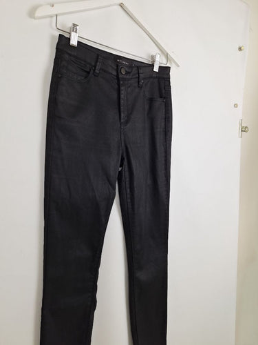 Second-Hand - Witchery Coated Black Slim Fit Jeans Size 8 - SwapUp