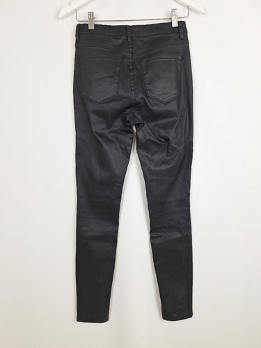 Second-Hand - Witchery Coated Black Slim Fit Jeans Size 8 - SwapUp