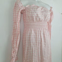 Second-Hand - Sleeper Romantic Gingham Shirred Linen Midi Dress Size S - SwapUp