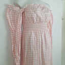 Second-Hand - Sleeper Romantic Gingham Shirred Linen Midi Dress Size S - SwapUp