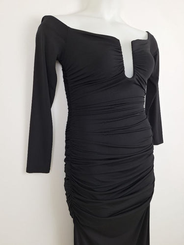 Second-Hand - Misha Raelynn Bodycon Ruched Midi Dress Size M - SwapUp
